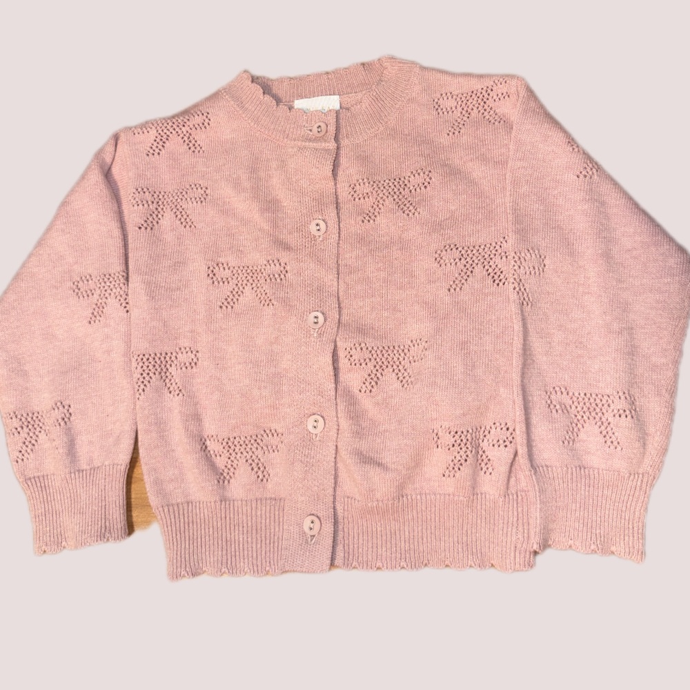 Jamie Kay pink bow Knit toddler Sweater